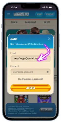 Inserisci il tuo indirizzo email Vegasino